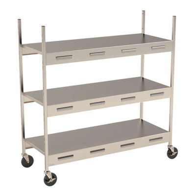 Lakeside 172620 54.63" W Stainless Steel Customizable Graphics and Adjustable 3 Shelves Modular Breakfast Cart