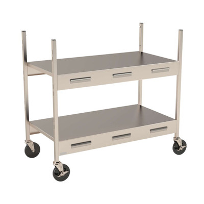 Lakeside 172621 41.5" W Stainless Steel Customizable Graphics and Adjustable 2 Shelves Modular Breakfast Cart