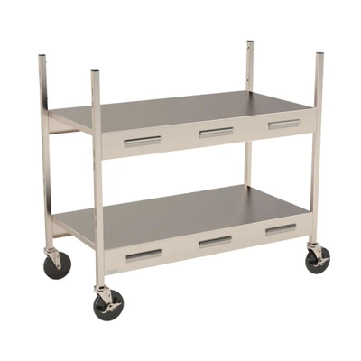 Lakeside 172621 41.5" W Stainless Steel Customizable Graphics and Adjustable 2 Shelves Modular Breakfast Cart