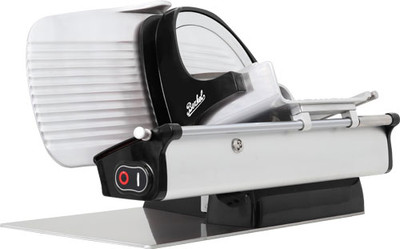 Omcan USA 47113 9.08" Dia. Black Electric Horizontal Home Line 250 Meat Slicer - 115 Volts