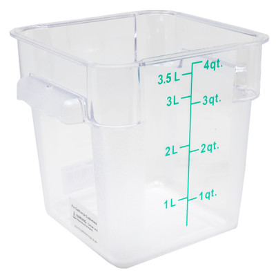 Omcan USA 80170 4 Qt. Clear Polycarbonate Square Food Storage Container