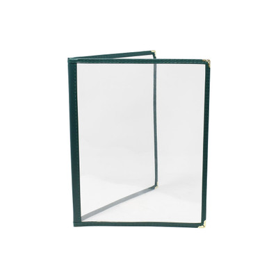 Omcan USA 39795 9.25"W x 11.75"H Green Plastic Double Fold Menu Holder