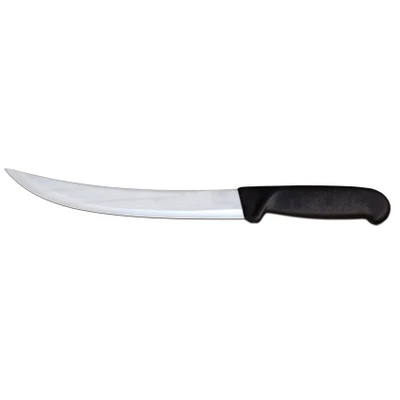 Omcan USA 12307 8" Stainless Steel Black Handle Curved Breaking Knife