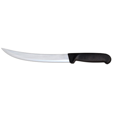 Omcan USA 12307 8" Stainless Steel Black Handle Curved Breaking Knife