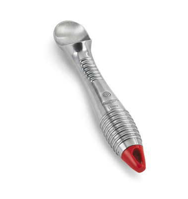 Vollrath 47279 1 Oz. Ergonomic Textured Handle with Anti-Freeze Encapsulated Red Aluminum Ice Cream Scoop