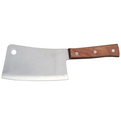Omcan USA 10560 8" Stainless Steel Wood Handle Cleaver