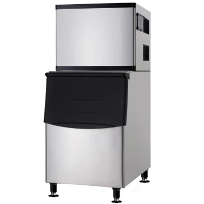 Omcan USA 46452 30" W Stainless Steel Cube Style Ice Maker with Bin - 500 Lbs.