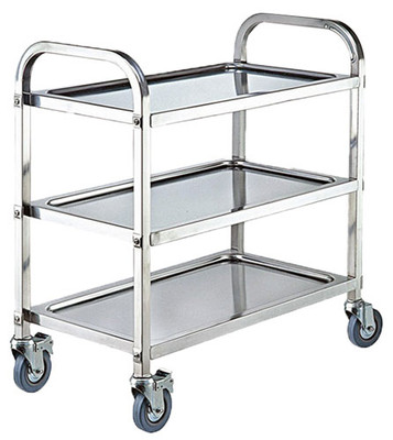 Omcan USA 47151 37.4" D x 39.50" W 3 Shelves Stainless Steel Bussing Cart