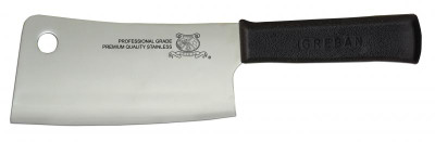Omcan USA 10548 6" Stainless Steel Blade Black Plastic Handle Cleaver