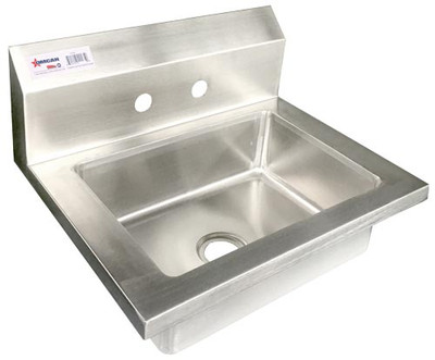 Omcan USA 46582 10" x 14" x 5" bowl Stainless Steel Hand Sink with Wall Mounted Clip and 2 Faucet Hole
