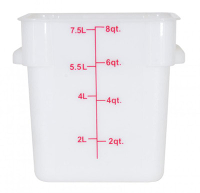 Omcan USA 80190 8 Qt. White Polypropylene Square Food Storage Container