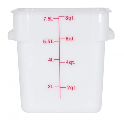 Omcan USA 80190 8 Qt. White Polypropylene Square Food Storage Container
