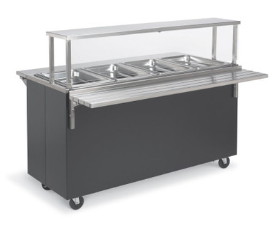 Vollrath 39768 46" W x 24" D x 35" H with NSF2 Certified Cafeteria Breath Guard Enclosed Base 2-Series Affordable Portable Hot Food Station - 120V 525 Watts