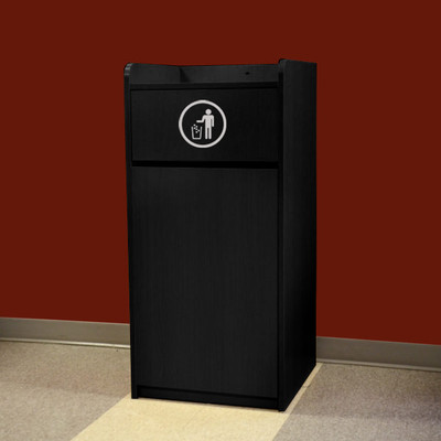 Omcan USA 46584 36 Gal. Engraved Thank You Message Cabinet Style Waste Receptacle