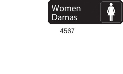 Vollrath 4567 3" x 9" Women / Damas Sign