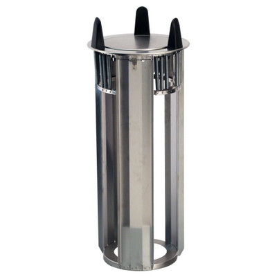 Lakeside S4007 Easy-Glide 7.5" Dia. Square Stainless Steel 1-Tube Open Dish Dispenser