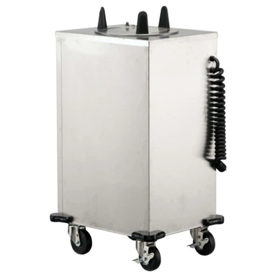 Lakeside 6100 Easy-Glide 5" Dia. Round Stainless Steel 1-Tube Heated Mobile Dish Dispenser