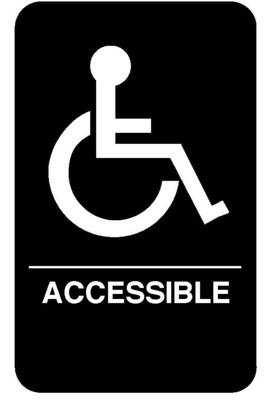 Vollrath 5632 6" x 9" Braille Accessible Sign