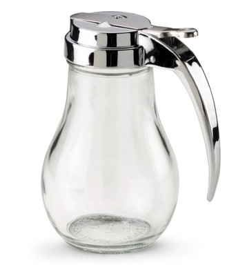 Vollrath 214 14 Oz. Glass Jar With Chrome Top Dripcut Syrup Server