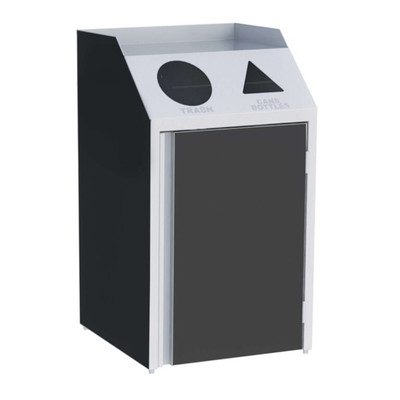 Lakeside 4412 46 Gal. Stainless Steel Laminate Finish 2 Streams Front Access Waste and Recycle Station
