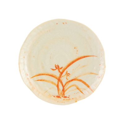 Thunder Group 1812 12" Dia. Gold Orchid Melamine Round Plate