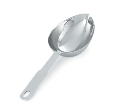 Vollrath 47059 1 Cup Oval Type 304 18/8 Stainless Steel One-Piece Construction Tapered Bowl Measuring Scoop / Cup