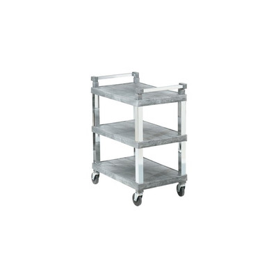 Vollrath 97102 30 1/2" W x 18 1/2" D x 36" H 200 Lb. 3 Shelves Plastic Gray Utility Cart