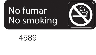 Vollrath 4589 3" x 9" No Fumar / No Smoking Sign