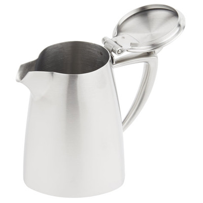 Vollrath 46309 9 Oz. Stainless Steel Triangular Body Design Hollow Tubular Handle Triennium Open Creamer