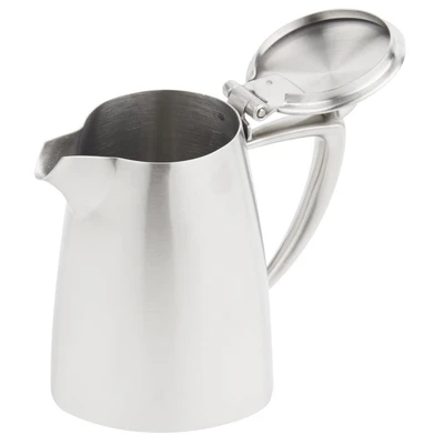 Vollrath 46309 9 Oz. Stainless Steel Triangular Body Design Hollow Tubular Handle Triennium Open Creamer