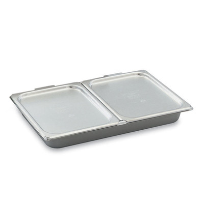 Vollrath 68010 10 3/8"W x 12 3/4"D 1/2 Size Aluminum Solid Flat Handle Formed Cover-All