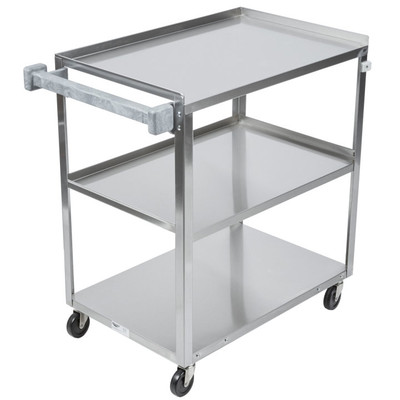 Vollrath 97126 Stainless Stel 3 Shelf Utility Cart - 30 7/8"L x 17 3/4"W x 33 3/4"H 13 13/16"