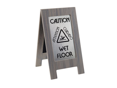 Cal-Mil 3504 2" W x 17-1/2" D x 22" H Composite Frame Double-Sided Outdoor "Wet Floor" Sign