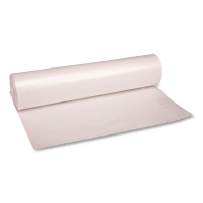 Essendant BWK536 56 Gal. Clear Perforated Roll 1.4 Mil Thickness Recycled Low-Density Polyethylene Can Liners - 100 Each per Carton