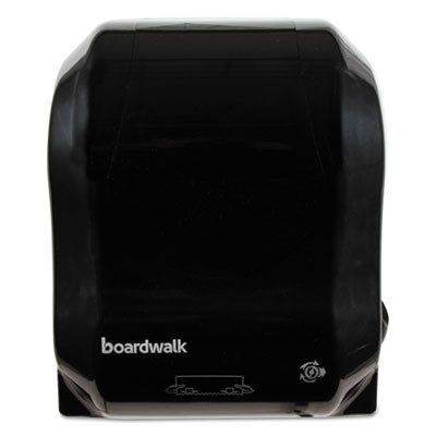 Essendant BWK1501 13.25" W x 10.25" D x 16.25" H Black Plastic Hands-Free Mechanical Towel Dispenser
