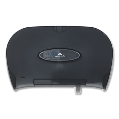 Essendant GPC59206 13.56" W Smoke Plastic Two-Roll Bathroom Tissue Dispenser - 1 Each per Carton