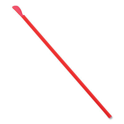 Essendant RPPRJSS10 10.25" Red Plastic Jumbo Spoon Straws - 5400 Each per Carton