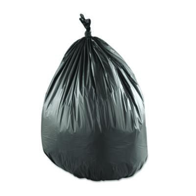 Essendant IBSSLW3858SPKC 60 Gal. 1.15 Mil Black Low-Density Commercial Can Liners - 100 Each per Carton