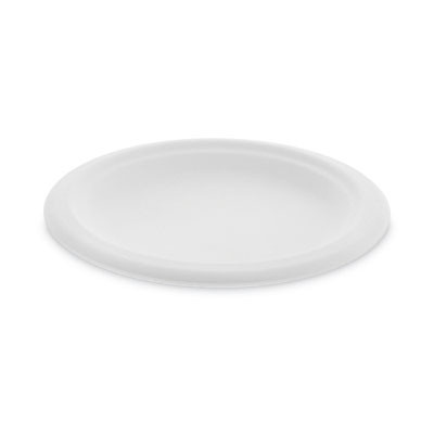Essendant PCTMC500060001 6" Dia. Natural Round Sugar Cane Bagasse Dinnerware Plate - 1000 Each per Carton
