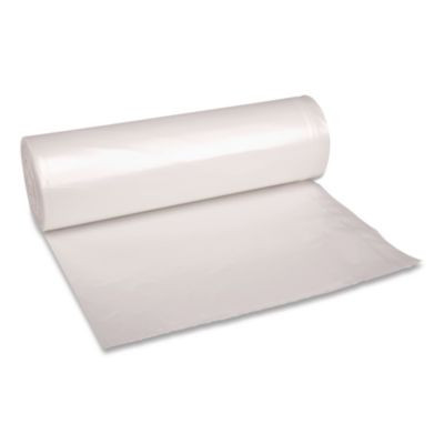 Essendant BWK537 60 Gal. Clear Perforated Roll 1.4 Mil Thickness Recycled Low-Density Polyethylene Can Liners - 100 Each per Carton