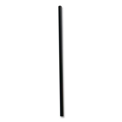 Essendant BWKJSTUW775BK 7.75" Black Polypropylene Jumbo Straws - 50 Pack per Carton