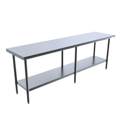BK Resources SVT-9624 24" W x 96" D Flat Top Stainless Steel 18 Gauge Work Table