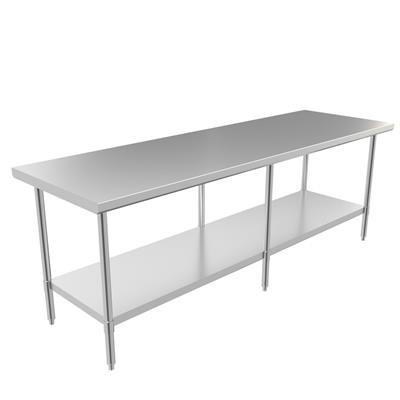 BK Resources CVT-9630 30" W x 96" D Flat Top Stainless Steel 16 Gauge Work Table