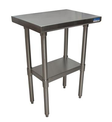 BK Resources VTT-1824 18" W x 24" D Flat Top Stainless Steel 18 Gauge Work Table