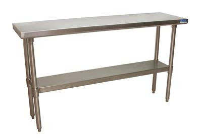 BK Resources SVT-1872 18" W x 72" D Flat Top Stainless Steel 18 Gauge Work Table