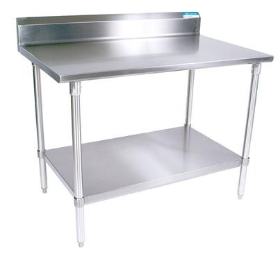 BK Resources SVTR5-3024 24" W x 30" D Flat Top Stainless Steel 18 Rounded Edge Gauge Work Table