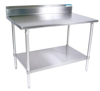 BK Resources SVTR5-3024 24" W x 30" D Flat Top Stainless Steel 18 Rounded Edge Gauge Work Table