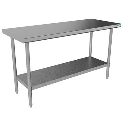 BK Resources VTT-6024 24" W x 60" D Flat Top Stainless Steel 18 Gauge Work Table
