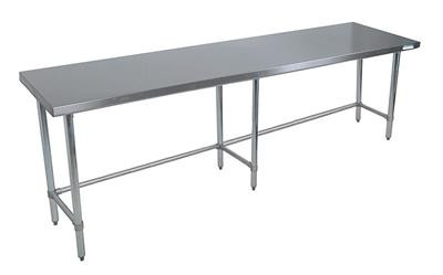 BK Resources SVTOB-8430 30" W x 84" D Flat Top Stainless Steel 18 Gauge Work Table