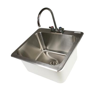 BK Resources DDI-20161224-P-G 23" W x 21" D x 12" H Stainless Steel 18 Gauge One Compartment Deep Drawn Drop-In Sink without Drainboards
